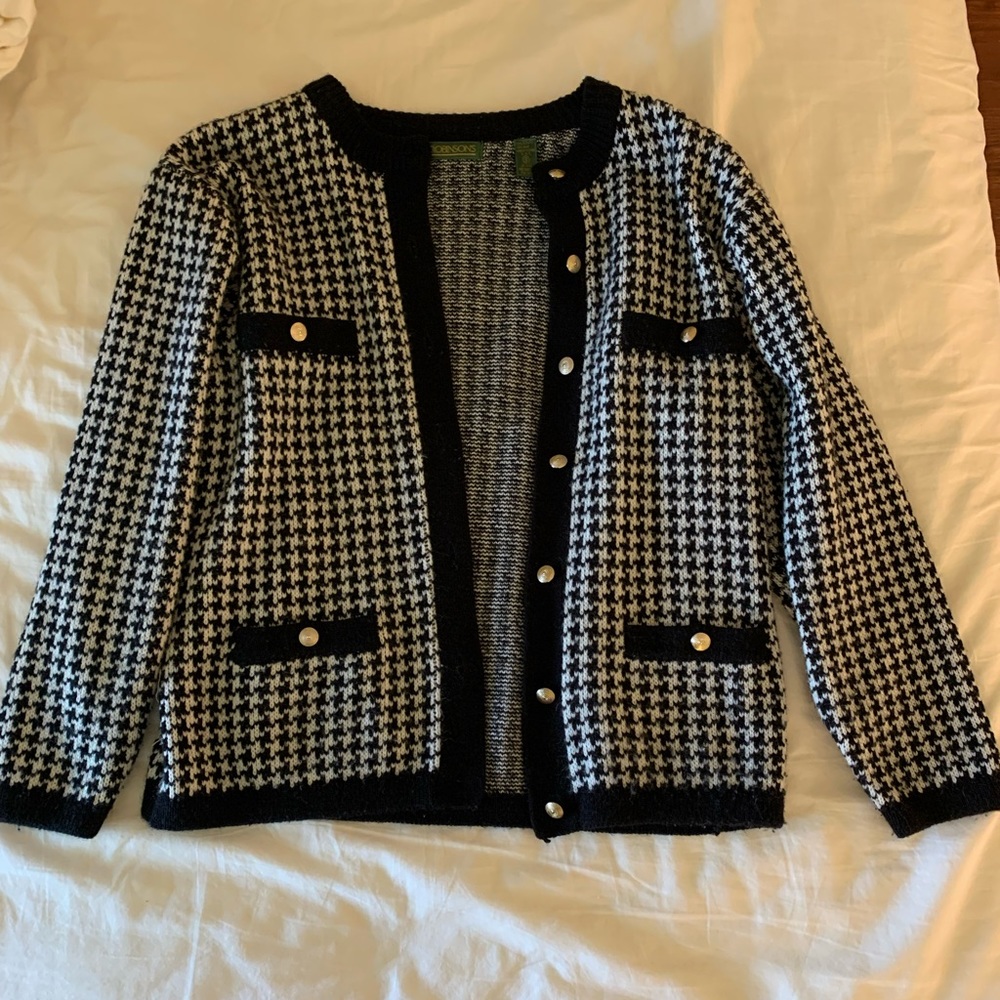vintage houndstooth cardigan